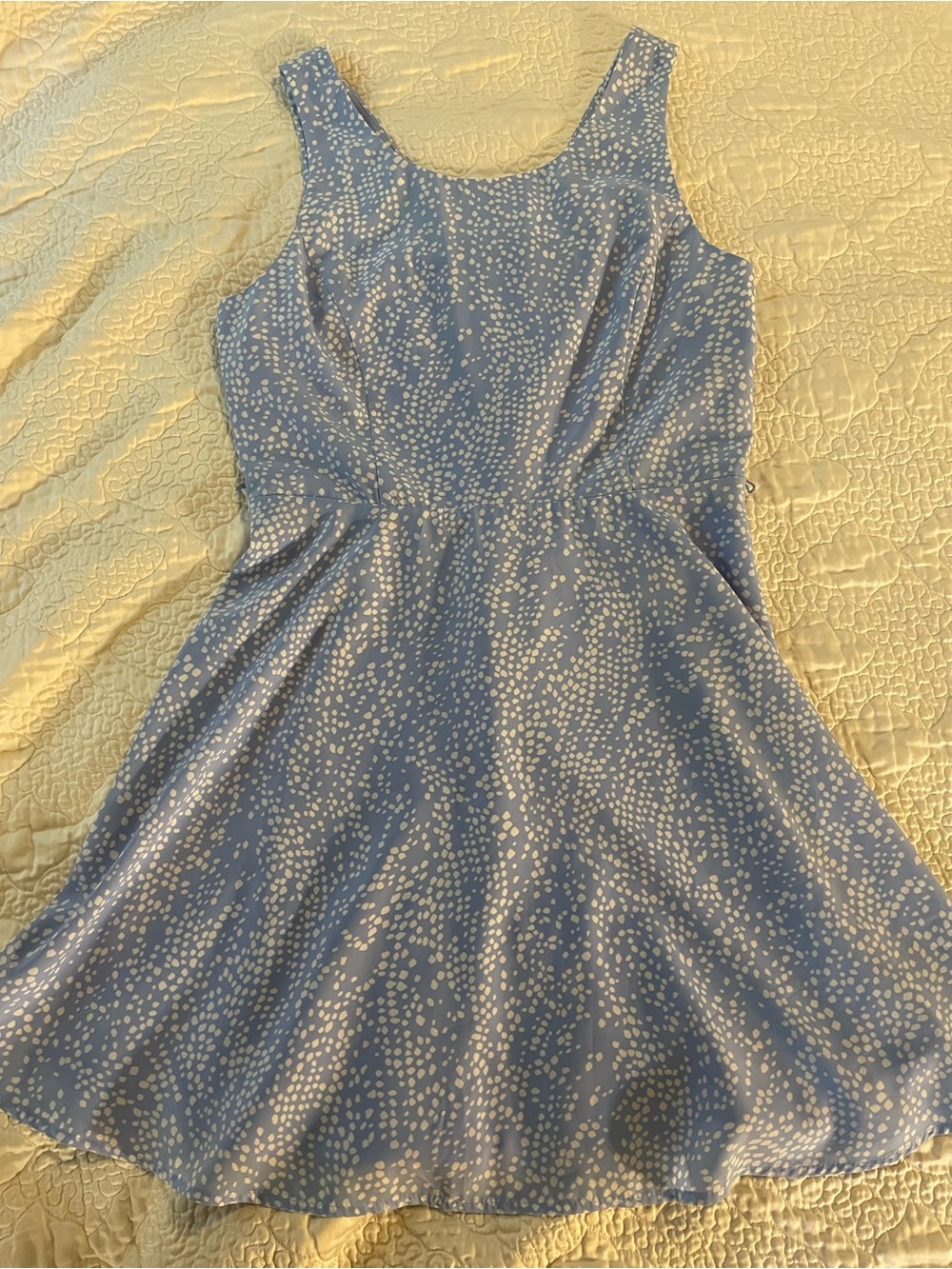 Forever 21 Light Blue Sleeveless Dot-Print Fit & Flare Dress